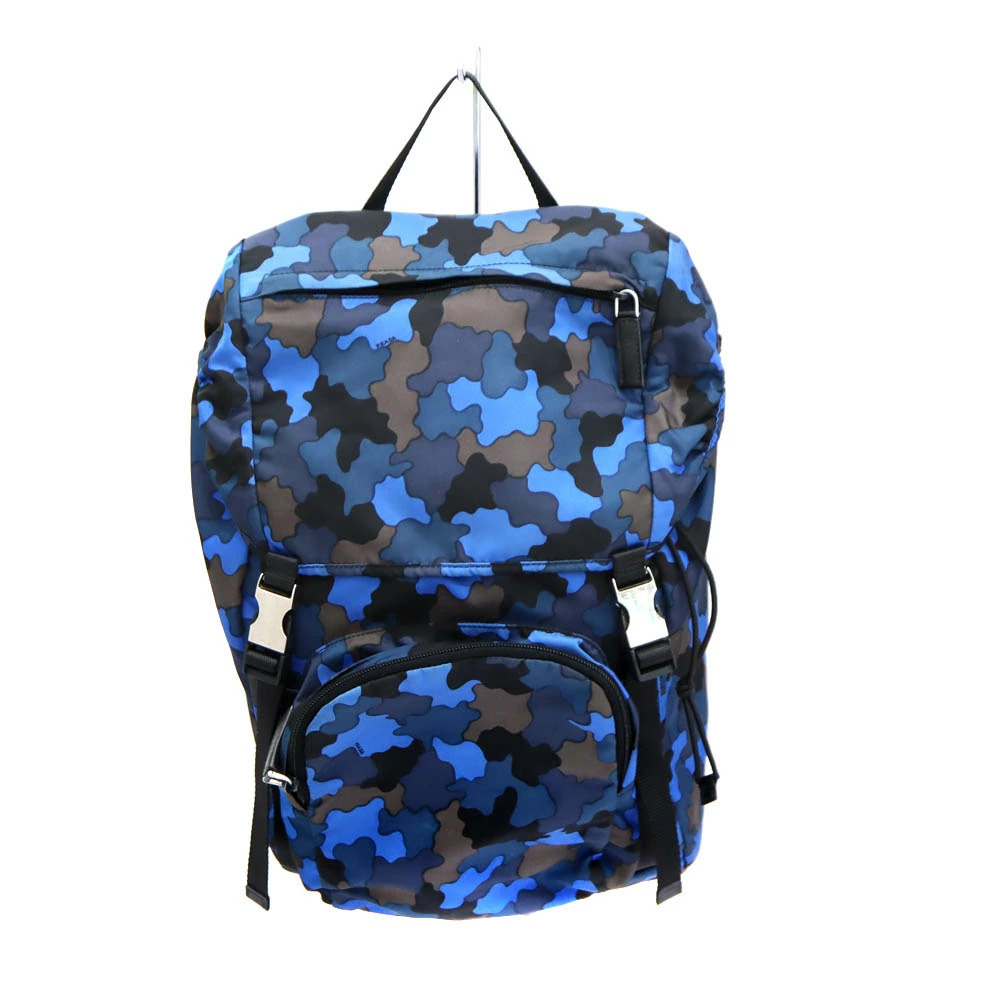 Prada Backpack Rucksack Daypack Camouflage Blue